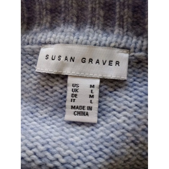Susan Graver Sweater Jacquard Fair Isle Nordic Crewneck Pullover Size Medium - Picture 3 of 4